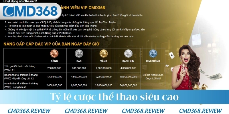 Tỷ lệ cược thể thao siêu cao