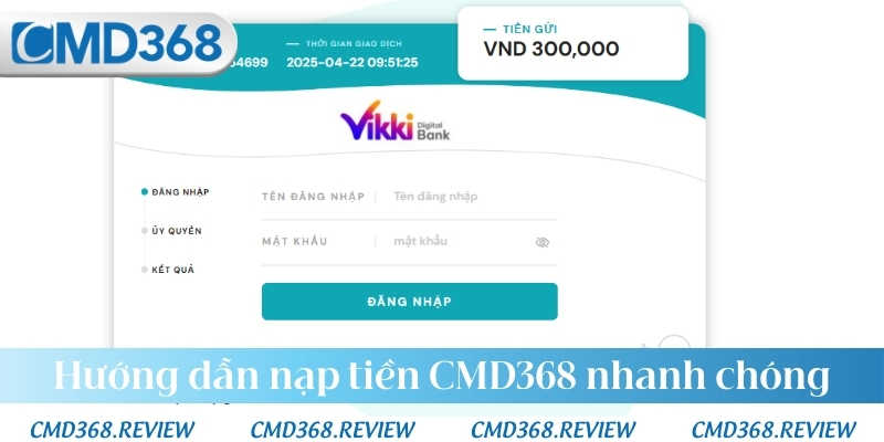 Hướng dẫn nạp tiền CMD368 nhanh chóng